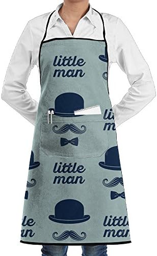 Merry Mustache Easy Care Chef Kitchen Apron Adjustable Resists BBQ Customized Aprons