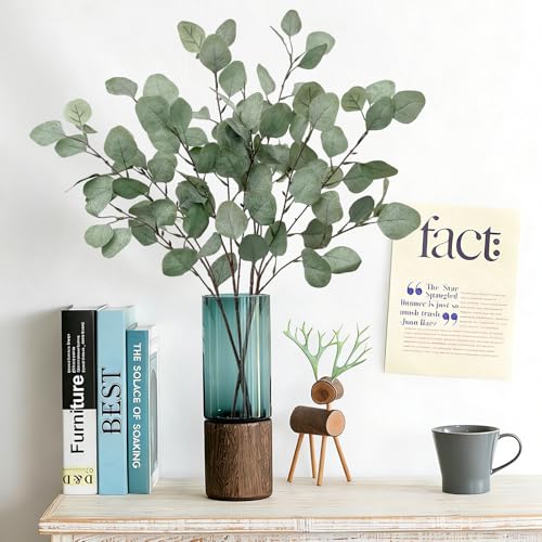ROLLWAY Pack of 4 Artificial Eucalyptus Decorative Branches, 67 cm, Eucalyptus Easter Branches, Decorative Branches, Green, Fabric for Wedding, Home Decor, Vase, Table Decoration, Party, Christening, Communion, Confirmation, Easter Decoration