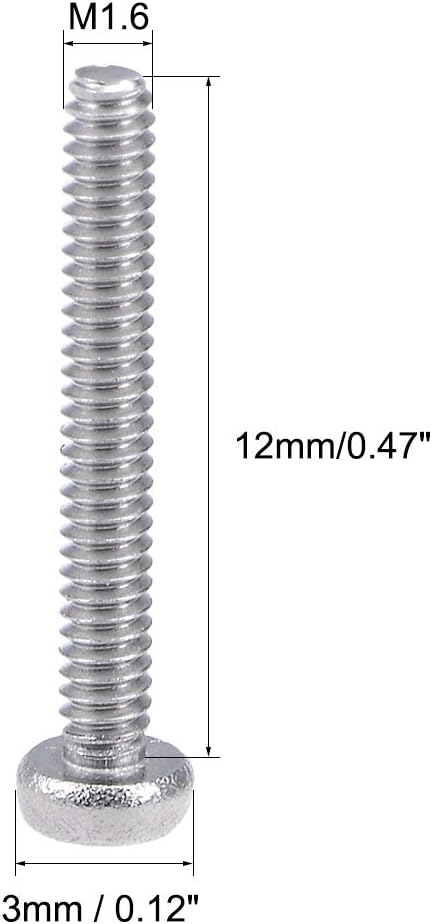 sourcing map M1.6x12mm Machine Screws Pan Phillips Cross Head Screw 304 Stainless Steel Fasteners Bolts 100Pcs - Image 4