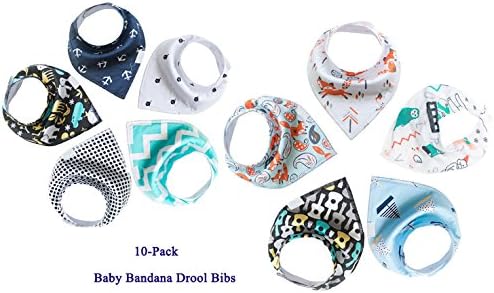FUNTASY Baby Bandanna Drool Bibs Unisex Set 10- Pack made from Organic Cotton (10-Pack2)