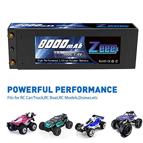 Zeee 2S Lipo Akku 7,4V 8000mAh 100C Hardcase Batterie mit 4,0mm Kugel to Deans T Stecker für RC Evader BX Auto Car Truck… – Bild 7