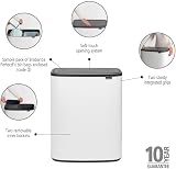 Brabantia Bo Touch Bin 2 x 30 L White Metal Waste Recycling view 2
