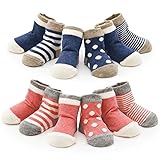 Izzy & Roo Heathered Baby Socks and Toddler Socks for Girls and Boys - Set of 4 Pair