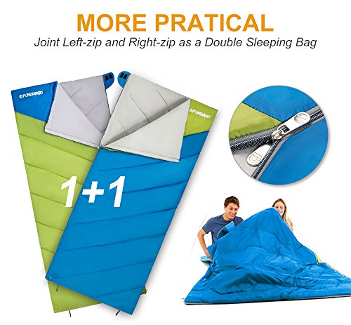 FUNDANGO-Lightweight-Sleeping-Bag-for-Adults-Camping-Warm-Weather-Sleeping-Bag554F13C-Envelope-Rectangular-Camping-Bag-Waterproof-for-Hiking-Backpacking-Travel-with-Compression-Bag-Portable