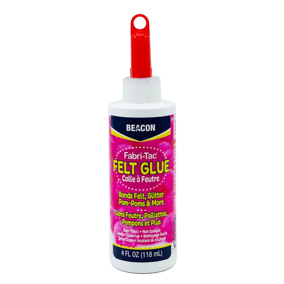 Beacon Felt Glue 118ml Medium Bottle, Clear - Strong Art Glitter Glue for Crafting - Non Toxic & Easy to Apply - Perfect School Paper, DIY Crafts & Home Decor