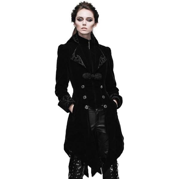 Devil Fashion Gothic Victorian Women Jacket Coats Punk Fur