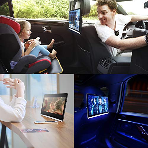 12.5" Dual Screen Android Car Headrest TV Monitor Video Players, IPS Touch Screen 4K Crystal, Support WiFi/Wireless Display/Airplay/Miracast/HDMI in/Bluetooth/FM/USB/SD Card - Thumbnail 4