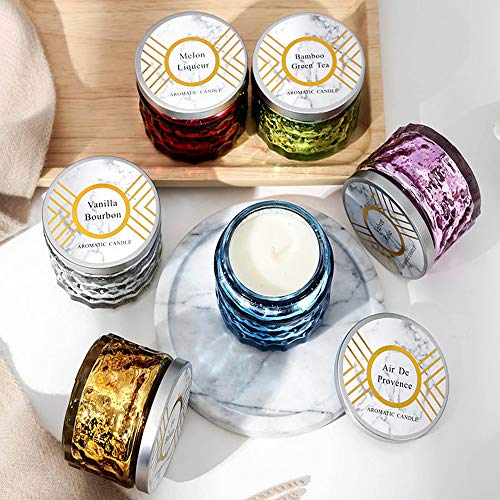 Reabeam Essential Oils Scent Smokeless Incense Scented Candles in Glass, Highly Scented & Long Lasting Aromatherapy Frosted Glass Jar Candles for Home (Golden,1)