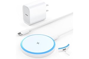 QUZUDN Magnetic Wireless Charger, 20W USB C Charger with 15W Wireless Mag-Safe Charging Pad and 6 FT C Cable for iPhone 16 15 14 Series/AirPods 3/2/Pro 2