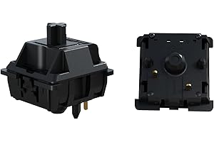GATERON Oil King Keyboard Switches, 5 Pin 55gf Pre-lubed Plate Mounted Black Linear Key Switches Compatible for MX Mechanical Keyboard(110pcs)