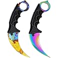 ZLIXING KARAMBIT 2 Pieces Fixed Blade Camping Knife with Sheath Men Gifts EDC Tool for Hunting Outdoor Survival Hiking