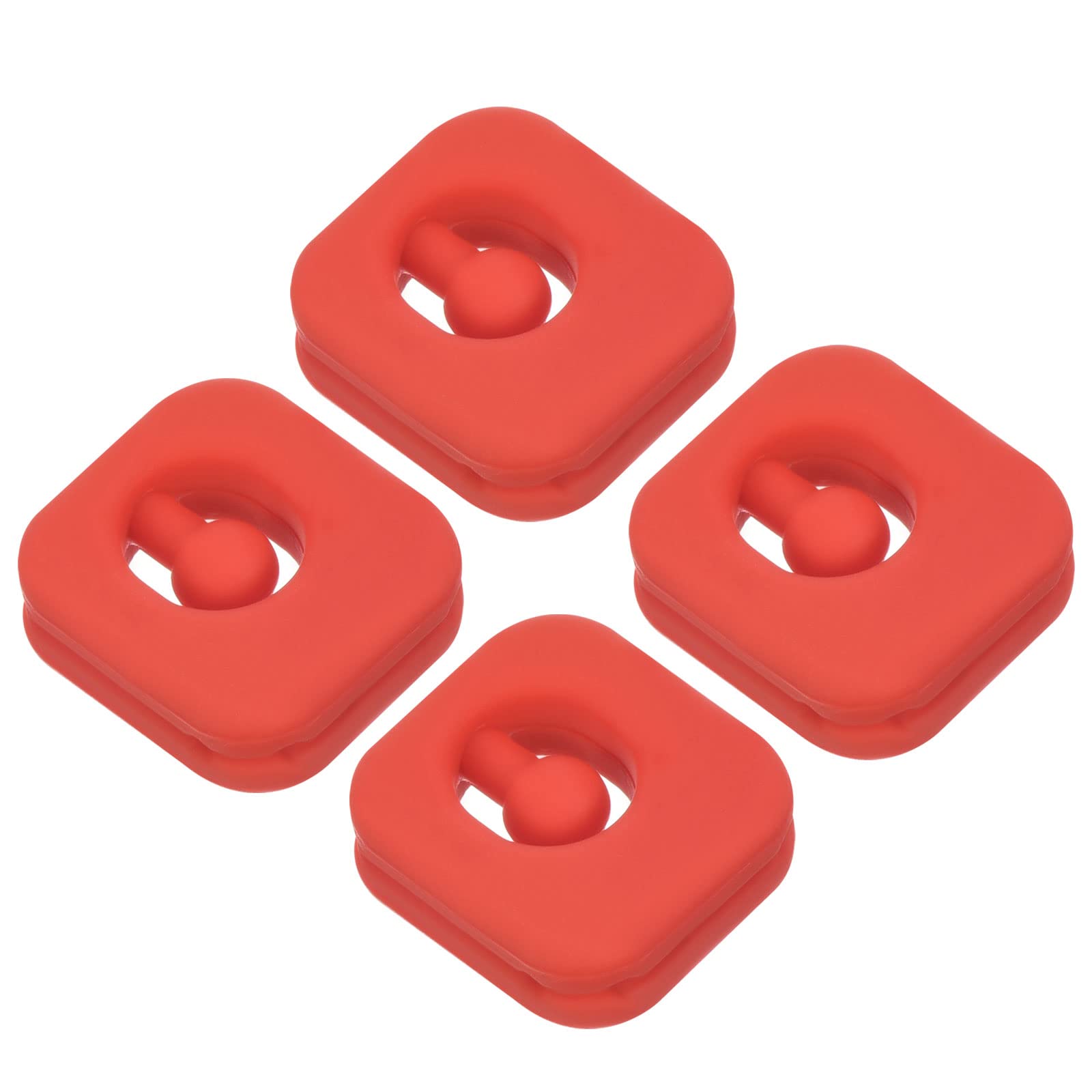PATIKIL Tennis Vibration Dampener, 4 Pack Square-shaped Silicone Shock Absorber Racket String Damping for Tennis Racquet, Red