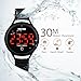 cofuo Men Women Unisex Sport Digital Running Watch Electronic Waterproof Outdoor Casual Military Watches with Touch Screen LED Display Calendar Date Wristwatch - Black