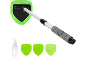 X XINDELL XINDELL 24-Inch Windshield Cleaner Tool - Essential Car Windshield Cleaner and Car Window Cleaner with Spray Bottle, Microfiber Cloths, Interior Glass Wiper Kit for Trucks, Easy Reach to All Corners