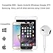 3.5mm Wired Earphones, White In-Ear Stereo Headphones with Mic Headset for iPhone/Sony/Sumsung etc (EVN7801A)