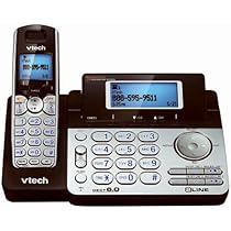 Vtech DS6151 Dect 6.0 2-Line Expandable Cordless Phone with Digital Answering System and Caller ID, Silver