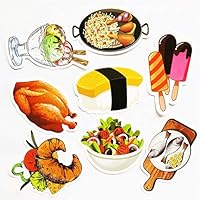 50pcs Lovely Food Drink Phone Laptop Stickers Water Bottle Motorcycle Bicycle Luggage Guitar Bike Skateboard Refrigerator Kitchen Food Temptation Sticker Decal (Food)