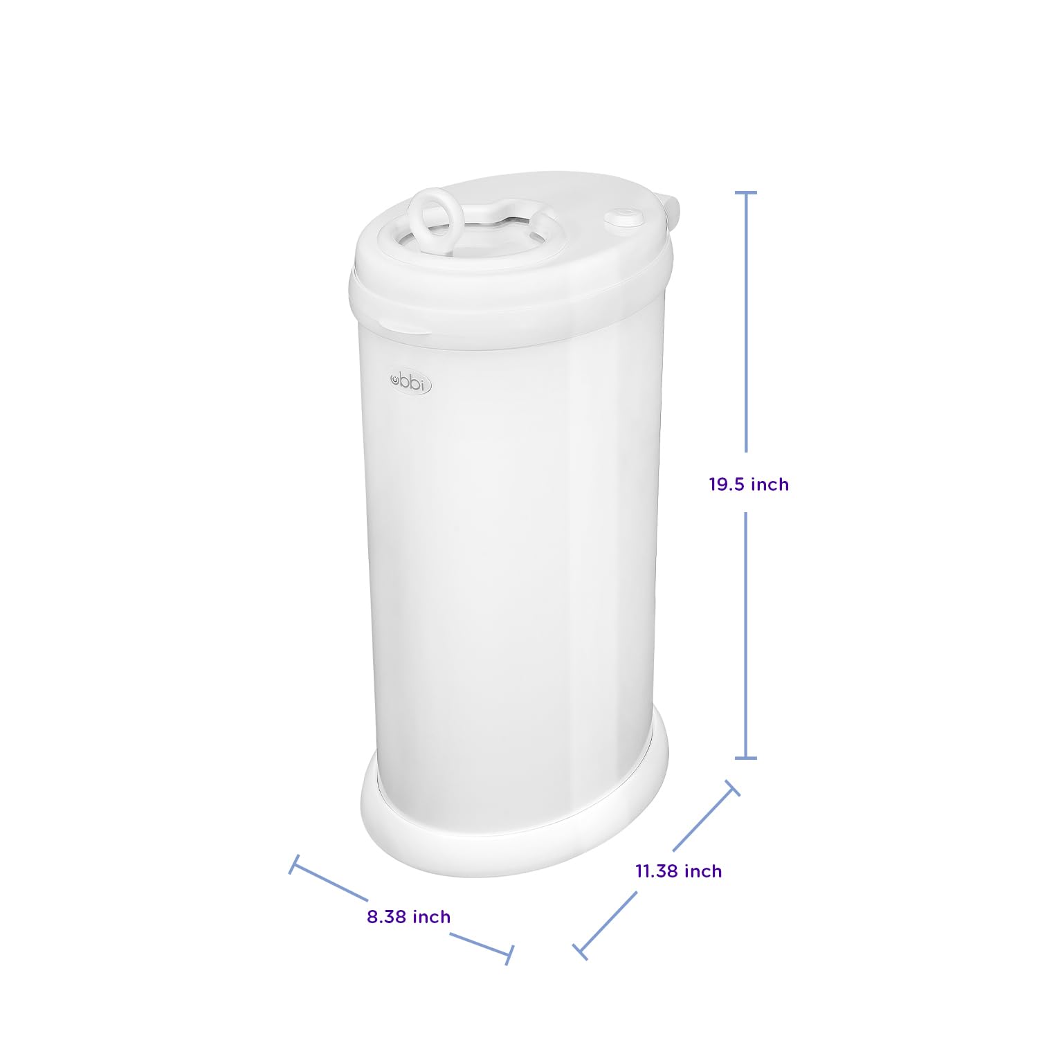 Ubbi Steel Diaper Pail, Odor Locking, No Special Bag Required, Award-Winning, Registry Must-Have, White