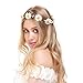 Valdler Little Daisy Flower Headband Crown with Adjustable Ribbon for Wedding Festivals Ivory