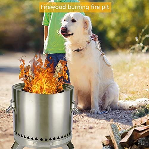 Virego Smokeless Fire Pit with Stand, Low Smoke Fire Pits for Outside