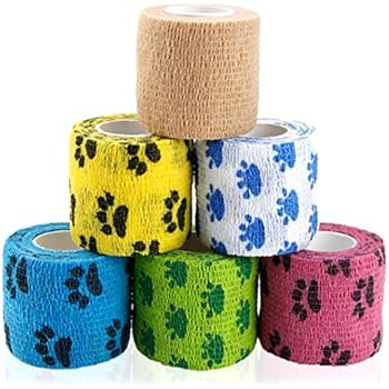 AUPCON Vet Wrap Cohesive Bandages Bulk Self Adhesive Bandage Wrap Self Adherent Wrap Non-Woven for Dogs Pet Animals & Ankle Sprains & Swelling 2 Inch x 5 Yards