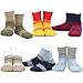 TeeHee Little Boys Basic Cotton Crew Socks 6 Pair Pack (6-8 Years, Stripes Color Block)