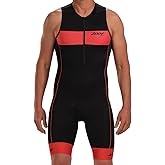 Zoot Men’s Core Tri Tank Racesuit, Sleeveless Triathlon Suit, Swim Bike Run Chamois Pad, Pockets, UPF 50+ Quick Dry Fabric