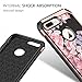 iPhone 8 Plus Case, iPhone 7 Plus Floral Case,DUEDUE Protective 2 in 1 Shockproof Slim Synthetic Leather Girly Hard PC Back TPU Bumper Case for iPhone 8 Plus/7 Plus Art Flower for Women/Girl,Rose Gold