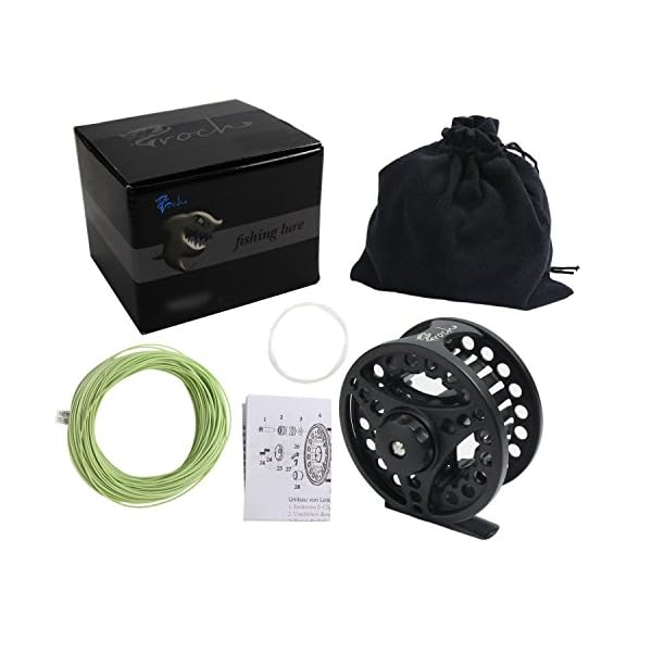 Croch-Fly-Fishing-Reel-with-CNC-machined-Aluminum-Alloy-Body-with-100FT-Fly-Lines-and-Tapered-Leader
