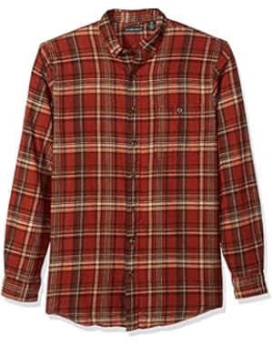 Men's Big and Tall Fireside Flannel Plaid Long Sleeve Shirt