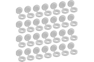 XINGYHENG 400Pcs Plastic Hinged Screw Covers Caps Fold Screw Snap Cap Washer Flip Tops for Furniture Desk Cabinets and Wall (White)
