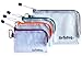 4 Pack Organizer Storage Packing Bags by GoToBag - Clear Water Resistant Solid Reinforced PVC Mesh Plastic with Zipper Closure - for Travel, Office, School, Arts and Craft, Purse, Cables, All-Purpose