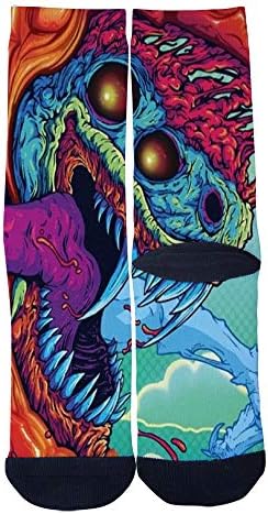 Customized Beast Head Hyper Socks Men's Women's Socks Unique Casual Crew Socks