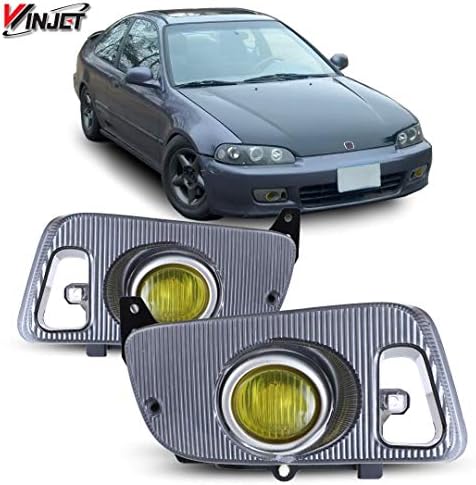 Winjet Wj30 0035 12 イエローレンズフォグライトキット ホンダシビック2ドアクーペ 3ドアハッチバックのみ配線キットとベゼル付属