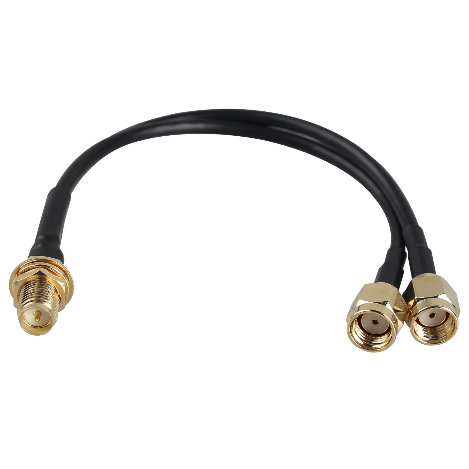 Futheda RP-SMA Female Bulkhead Mount to Dual RP-SMA Male Antenna Extension Cable WiFi Antenna Adapter Splitter Cable RG174 15cm/6 inch for Wireless Network Router Hotspot Modem WiFi USB Adapter
