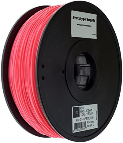 Prototype Supply 1.75mm HIPS Pink 3D Printing Filament, 1kg (2.2 pounds)