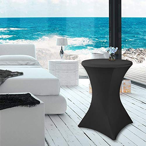 Reliancer 2 Pack 36inch Highboy Cocktail Round Spandex Table Cover Four
