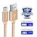 USB Type C Cable 3Ft 2 Pack,USB C to USB Nylon Braided Cable Fast Charger for Samsung Galaxy Note 8 S8 S8 plus,Google Pixel, Pixel XL, LG G6 V20 G5, Nintendo Switch, New Macbook More(Gold)