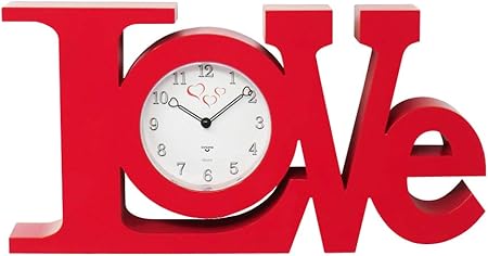 Cucuba Horloge Pendule Murale Love Pour La Maison Restaurants Bar Locaux Design Moderne 40x21x5cm 180800 Couleur Rouge Amazon Fr Cuisine Maison