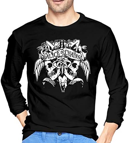WilliamBurton Cotton Alice in Chains Mens T Shirts Long Sleeve Fashion Men's Top Black