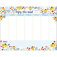 Gina B Designs Black Eyed Susans Weekly Planner Pad with Attachable Magnet