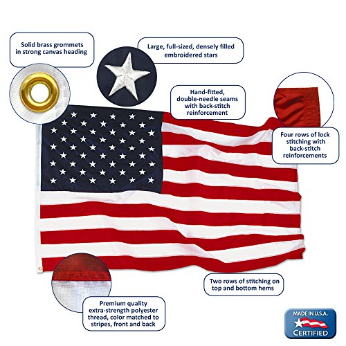 American-Flag-and-Flagpole-Set-6-ft-Aluminum-Spinner-Pole-that-Rotates-360-Degrees-Includes-a-Solar-Light-and-US-Flag-3x5-ft-SolarGuard-Nylon-by-Annin-Flagmakers-Mansion-Kit-Model-42914