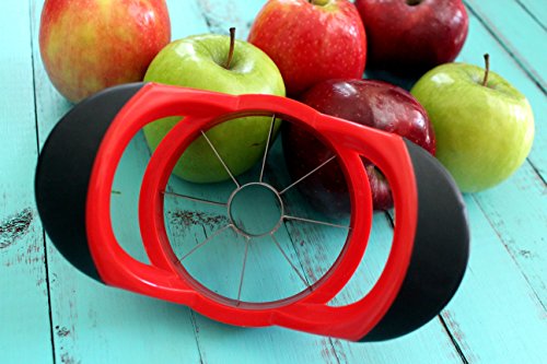 Dynamic Chef Apple Slicer - Stainless Steel Apple Corer - up to 3.5 Inch Apples - 8 Slices - Comfortable Sturdy Rubber Grips