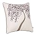 Xubox Lavender Lucky Wish Tree Home Decor Embroidered Cotton Linen Square Decorative Pillow Case Cushion Cover Pillowcase Sham 18