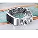 bayite Metal Bands Compatible with Fitbit Charge 2, Replacement Bracelet Adjustable Women Rhinestone, Silver