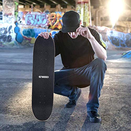 ENKEEO Skateboards Complete 32" 9 Ply Maple Wood Double Kick Concave Skateboards for Girls, ABEC-9 Tricks Stake Board for Beginners and Pro - Thumbnail 5