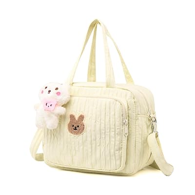 Lushandy Baby Diaper Bag Tote, Mom Bag Crossbody Diaper Bags Baby Travel Bags for Girl Pañaleras Para Bebe (Yellow, Small)