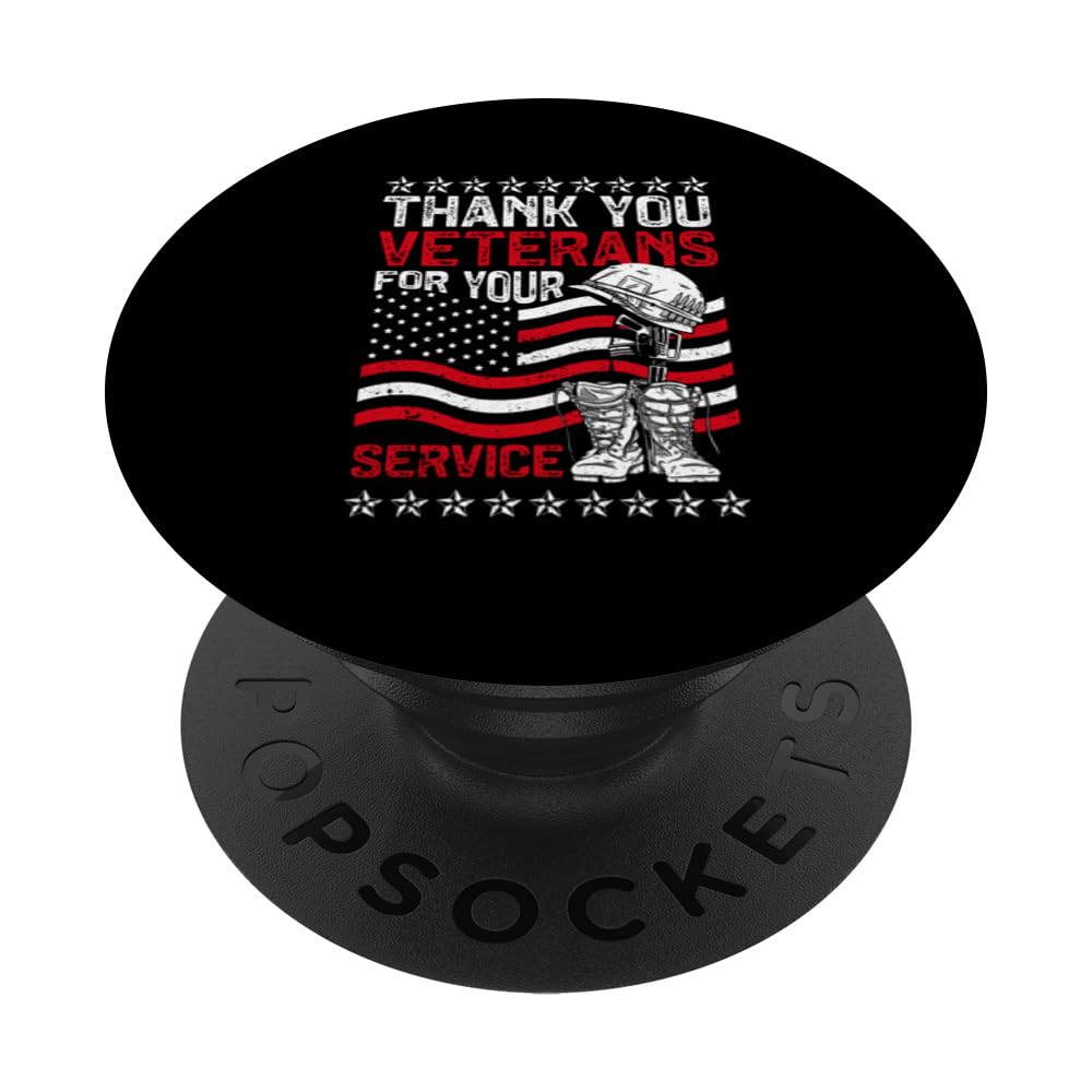 Thank You Veterans For Your Service Patriotic Veterans Day PopSockets Swappable PopGrip