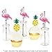 Big Dot of Happiness Pink Flamingo Paper Straw Decor - Party Like a Pineapple Tropical Summer Striped Decorative Straws Set 24