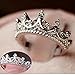 Alpertie Fashion Princess Silver Rhinestone Crown Wedding Rings Size 7 8 9